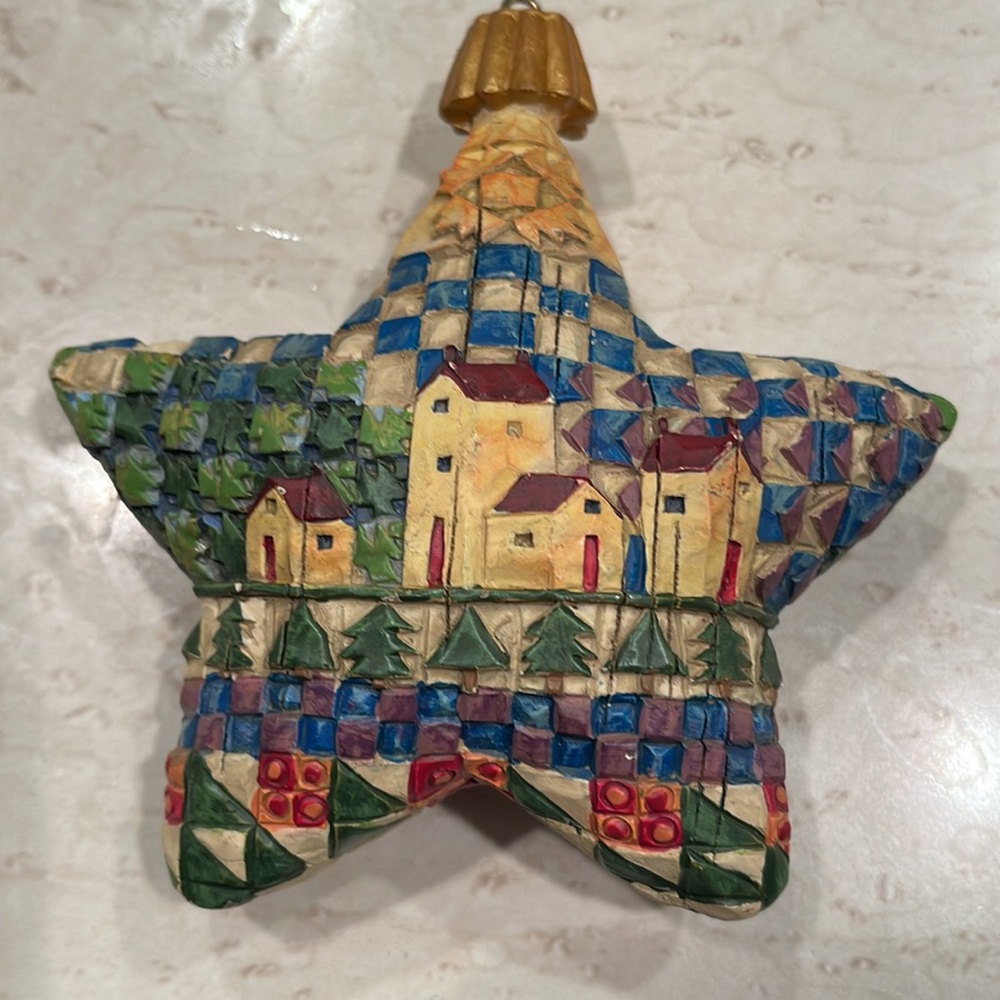JIM SHORE HEARTWOOD CREEK STAR ORNAMENT QUILTED